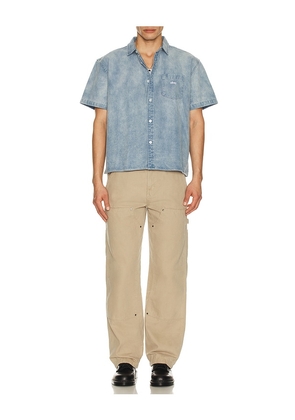 Obey Owens Denim Shirt in Blue. Size M. Also in S, XL/1X.