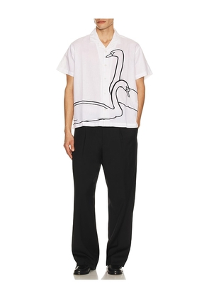 Obey Cliff Woven Shirt in White. Size M. Also in S, L.