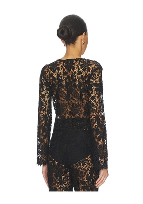 La Porte Coco Lace Cardigan in Black. Size M. Also in XS, S, L, XL.