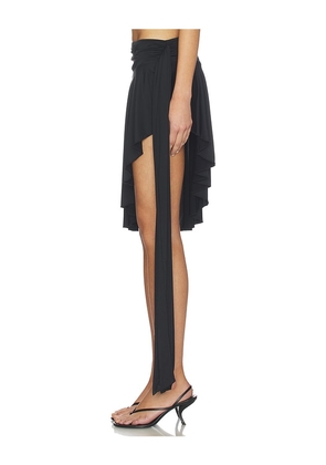 LIONESS Safari Midi Skirt in Black. Size L. Also in S, XXS, XS, M.