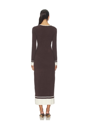 onia Linen Tencel Maxi Dress in Brown,White. Size M. Also in XS, S, L.