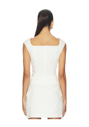 onia Linen Peplum Top in White. Size 12/XL. Also in 6/SM.