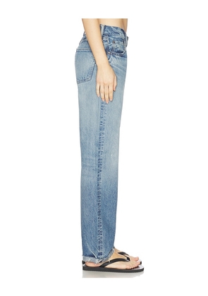Moussy Vintage Dorchester Straight Leg Jeans in Blue. Size 25. Also in 23, 24, 26, 27, 29, 30, 31, 32.
