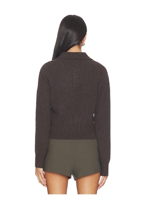 Lovers and Friends Mattelyn Polo Sweater in Brown. Size M. Also in XS, XXS, S, L, XL.