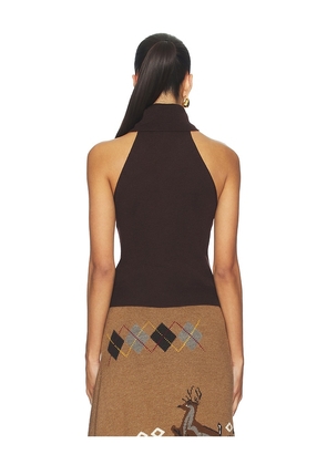 Monse Twist Front Top in Brown. Size M. Also in L.