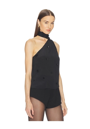 L'Academie Brynn Embellished Top in Black. Size M. Also in XS, S, L, XL.