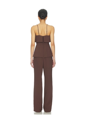 Lovers and Friends Kira Jumpsuit in Chocolate. Size M. Also in XS, XXS.