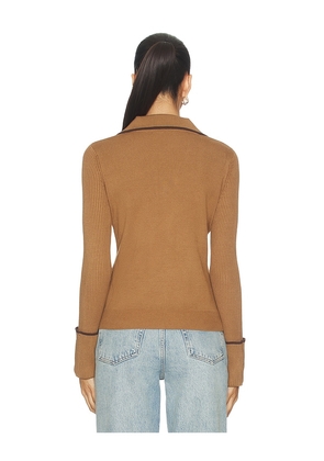 Monse Knitted Pajama Top in Brown. Size M. Also in XS, S, L.