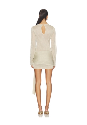 LIONESS Ford Mini Dress in Metallic Gold. Size S. Also in M, L.