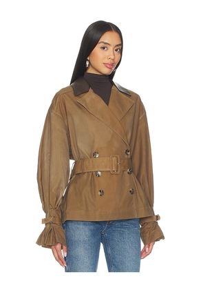 LPA Cara Trench Jacket in Brown. Size XXS. Also in XS, S, M, L.