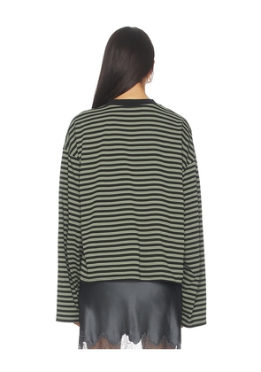 LIONESS Bloom Long Sleeve Top in Sage,Black. Size S. Also in XXS, XS, M, L, XL, XXL.