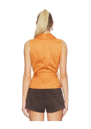 MORE TO COME Aaliyah Faux Suede Vest in Tan. Size L. Also in M, S, XL, XS, XXS.