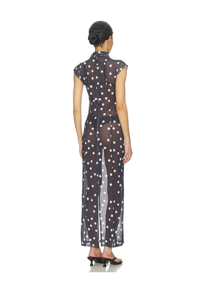 LIONESS Redefined Maxi Dress in Black,White. Size L. Also in S, XXS, XS, M.