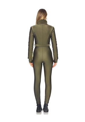 My Sunday Ski Sherpa Ski Suit in Olive. Size S. Also in XS, M.