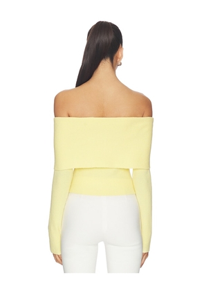 MAJORELLE Emma Off The Shoulder Sweater in Yellow. Size M. Also in S, XL.
