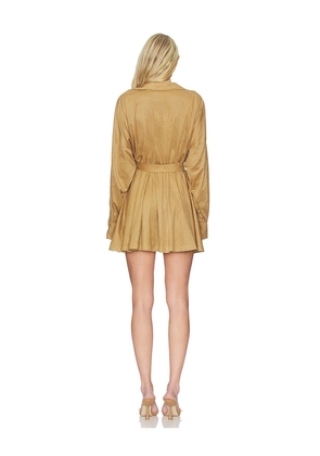 Norma Kamali x REVOLVE Super Oversized Boyfriend Shirt Flared Mini Dress in Beige. Size M. Also in XS, S, L.