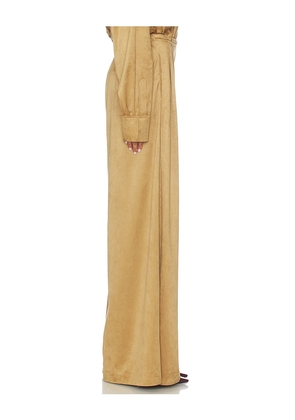 Norma Kamali Mens Pleat Pant in Tan. Size M. Also in XS, S.