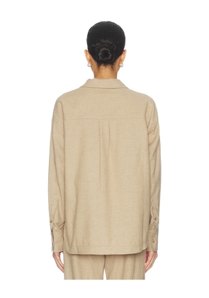 La Ligne Oversized Flannel Shirt in Brown. Size M. Also in S, L, XL.