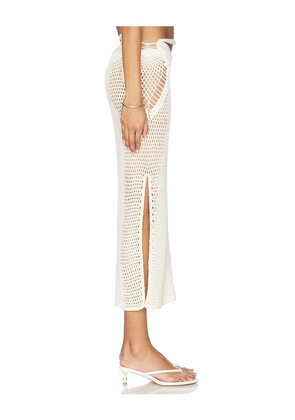 My Beachy Side Dune Hand-crocheted Maxi Skirt in Ivory. Size S. Also in M, L.