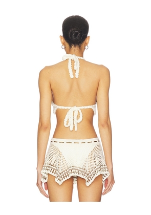My Beachy Side Dune Hand-crocheted Top in Ivory. Size S. Also in M.