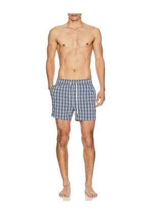 onia Charles 4 Swim Trunk in Blue,Grey. Size M. Also in XL/1X.