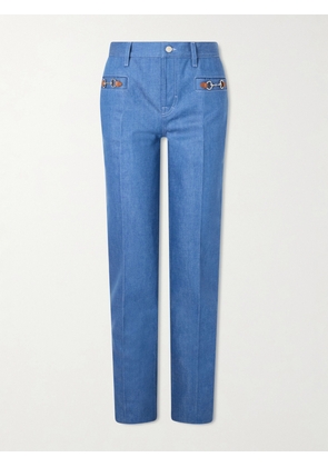 Gucci - Kate Horsebit-embellished Straight-leg Jeans - Blue - 23,24,25,26,27,28,29