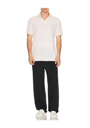 Original Penguin Jacquard Honeycomb Polo in Cream. Size M. Also in S, L, XL/1X.