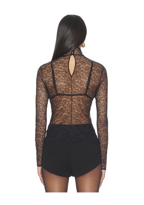Kiki de Montparnasse Petite Fleur Ls Turtleneck Top in Black. Size M. Also in L, S, XS.