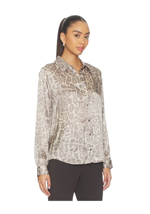 L'AGENCE Tyler Long Sleeve Blouse in Light Grey. Size S. Also in XS, M.