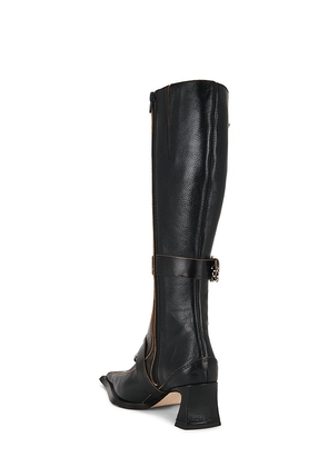 Miista Eliya Buckled Tall Boots in Black. Size 37. Also in 36, 38, 39.