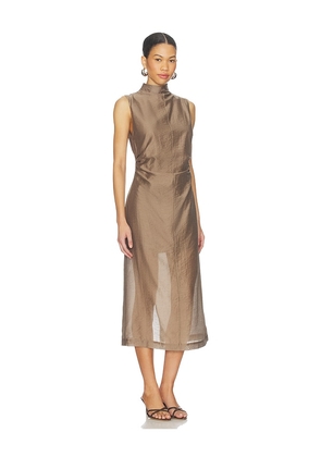 L'Academie Harmi Midi Dress in Brown. Size M. Also in XS.