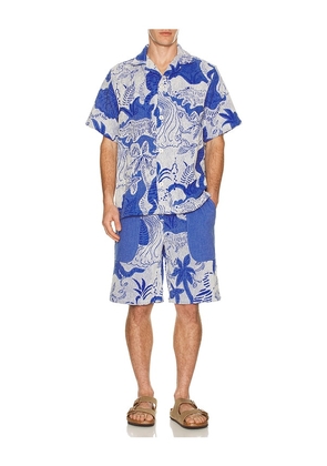 OAS Mystea Cuba Shirt in Blue. Size M. Also in S, L, XL/1X.