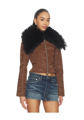 LADO BOKUCHAVA Moriyama Jacket in Brown,Black. Size S. Also in XS, M, L.