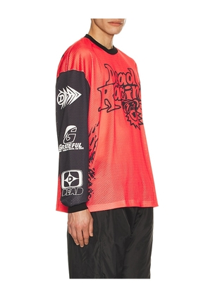 Market x Grateful Dead Moto Jersey in Red. Size M. Also in S, L, XL/1X.