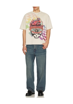 Market x Grateful Dead Stealie Moto Bear T-Shirt in Cream. Size M. Also in S, L, XL/1X.
