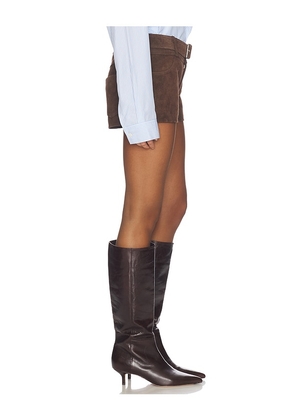 OW Collection Zade Mini Short in Brown. Size L. Also in S, XS, M.