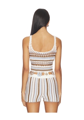 My Beachy Side Noa Hand-crocheted Top in Blue. Size M. Also in S, L.