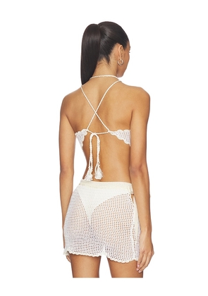 My Beachy Side Isla Hand-crocheted Top in Ivory. Size M. Also in L.