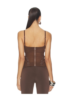 Miaou Christina Corset Top in Chocolate. Size M. Also in S.