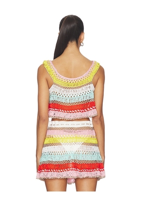My Beachy Side Cleo Hand-crocheted Top in White. Size M. Also in S, L.