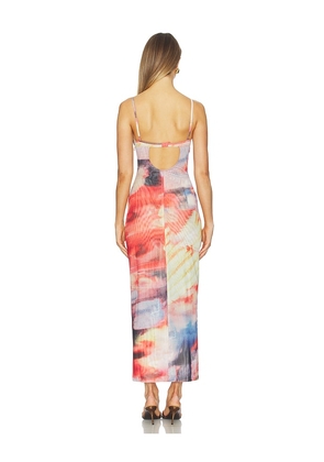 Miaou Florence Dress in Orange,Purple. Size M. Also in XS, S, XL.