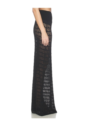 NBD Kyriah Pointelle Maxi Skirt in Black. Size M. Also in XXS, XS, S, L, XL.