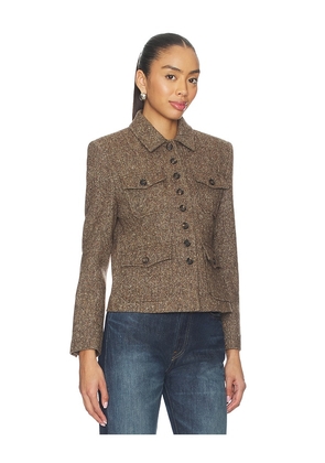NILI LOTAN Jamison Jacket in Brown. Size 8. Also in 2.