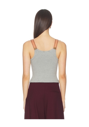 Monse Leather Strap Tank Top in Grey. Size M. Also in S, L.
