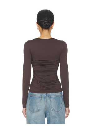 LIONESS Midnight Long Sleeve Top in Chocolate. Size L. Also in S, XXS, XS, M.