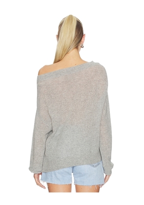 NAADAM Cloud Cashmere Open Crewneck in Grey. Size L. Also in S, XS, M.