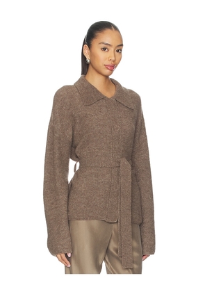 L'Academie Jessamy Knit Belted Cardigan in Brown. Size M. Also in XS.