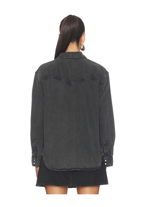LEVI'S Teodora Western Shirt in Black. Size M. Also in S, L.