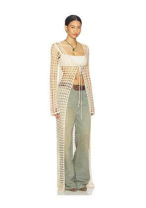 MORE TO COME Nicola Maxi Cardigan in Cream. Size L. Also in XS, S, M.