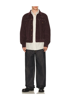 Needles Studded Jean Jacket 14W Corduroy in Burgundy. Size S. Also in M, L, XL.